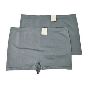 Colsie Womens 2 Pack Seamless Boyshort Underwear XL Blue Gray Ribbed Waistband